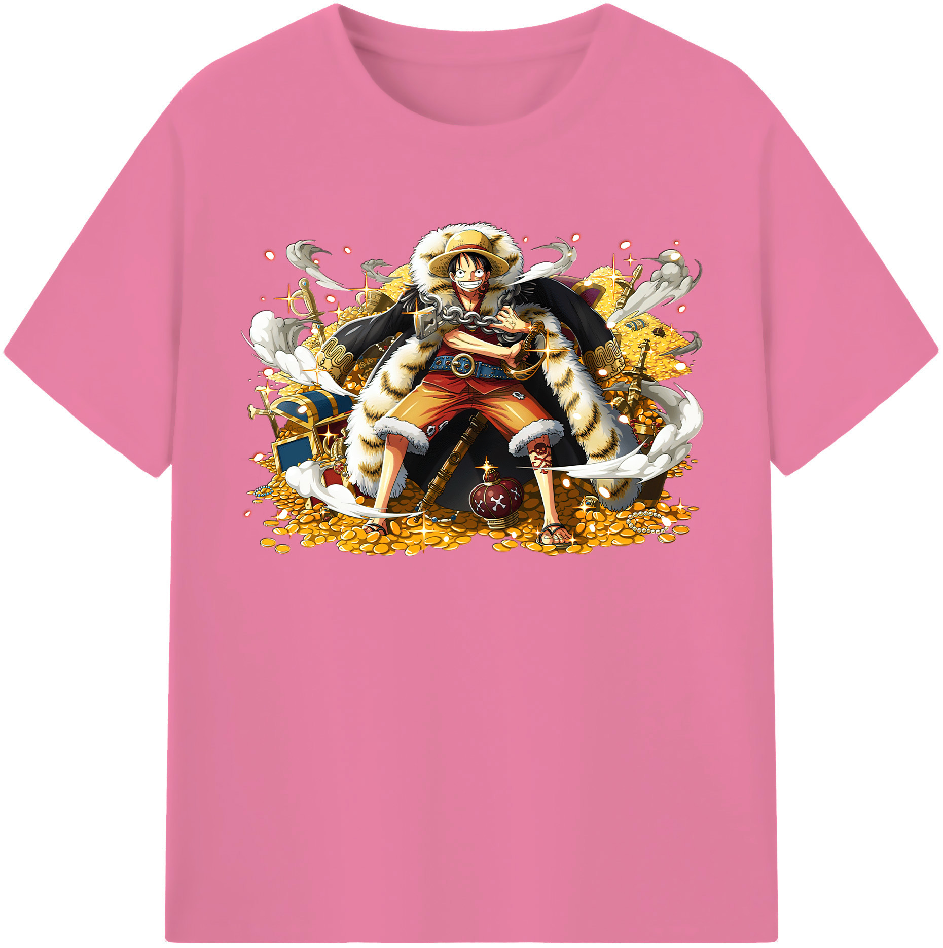 ワンピース モンキー・D・ルフィ ONE PIECE Monkey D. Luffy 綿100％半袖Tシャツ（フロントプリント）